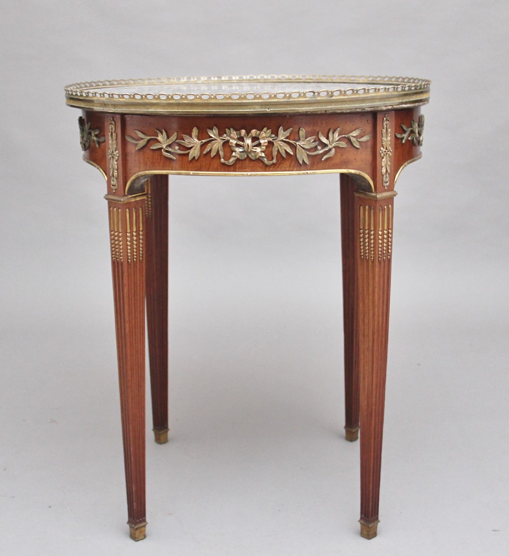 19th Century mahogany and marble top occasional table View VI
