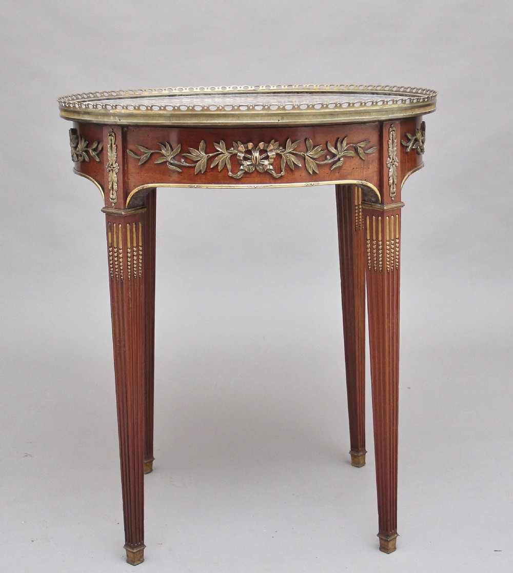 19th Century mahogany and marble top occasional table View VII