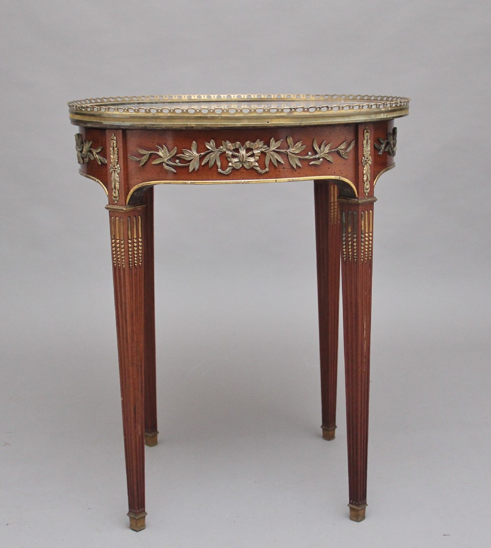 19th Century mahogany and marble top occasional table View VIII