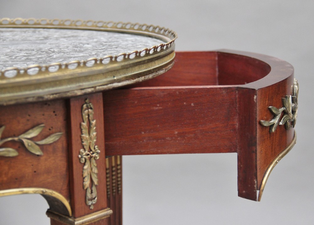 19th Century mahogany and marble top occasional table View X