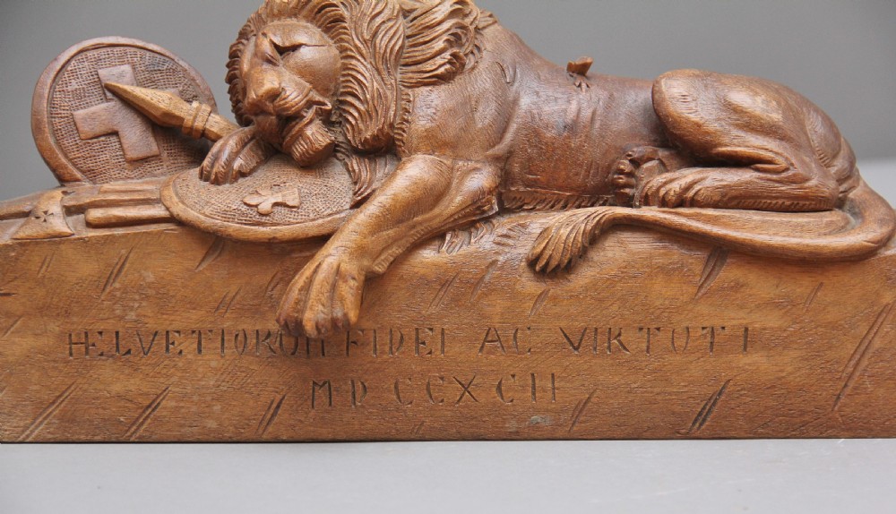 19th Century carving of the lion of Lucerne  View II