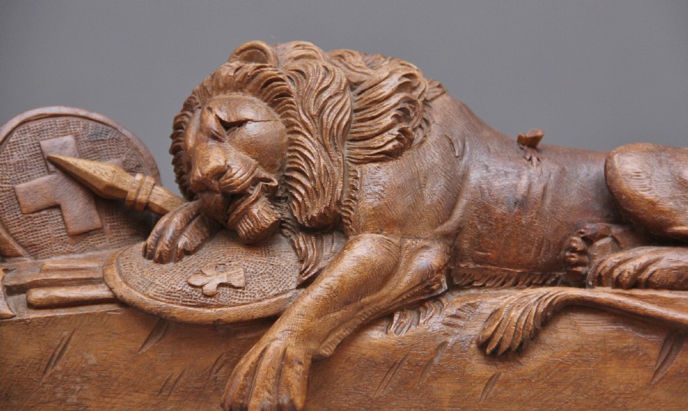 19th Century carving of the lion of Lucerne  View III