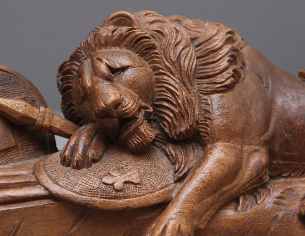 19th Century carving of the lion of Lucerne  View IV