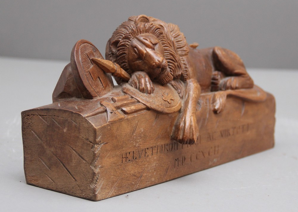 19th Century carving of the lion of Lucerne  View V