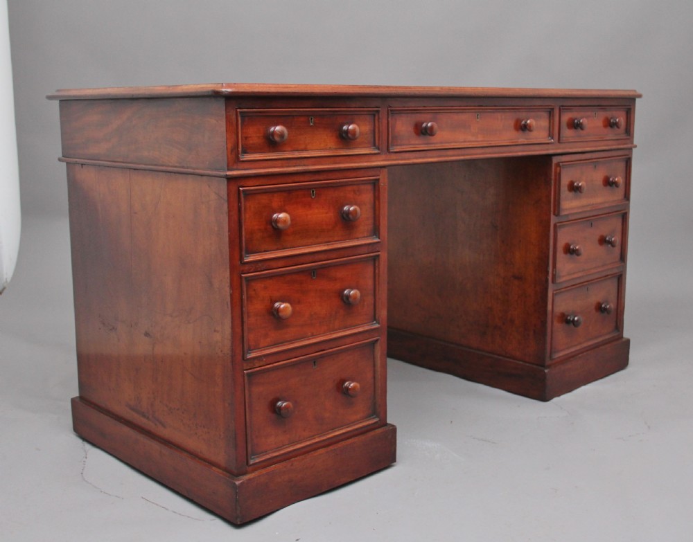 Early 19th Century mahogany pedestal desk View III