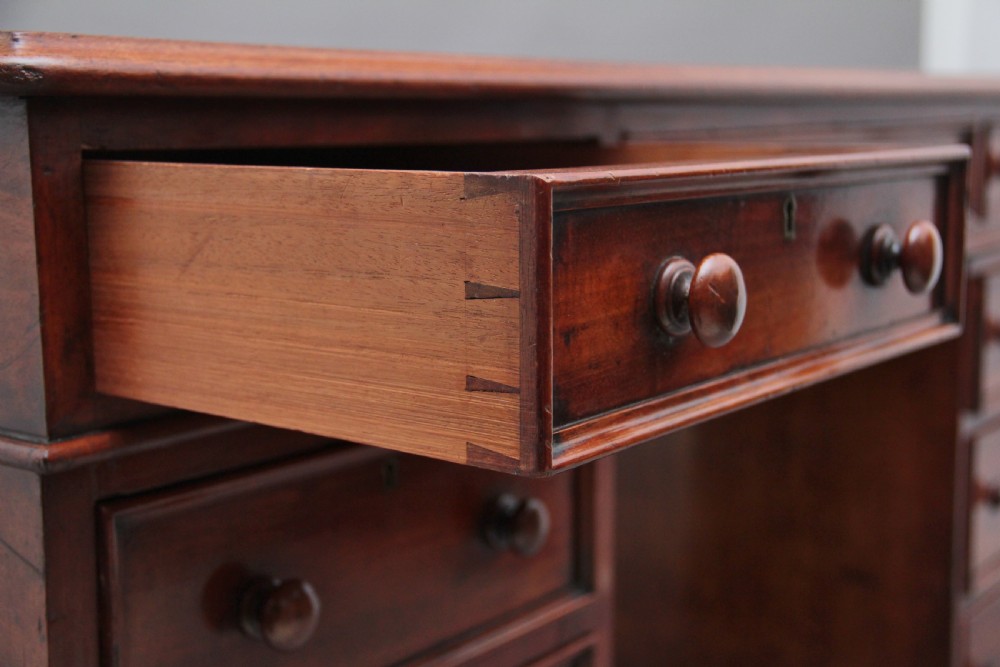 Early 19th Century mahogany pedestal desk View X