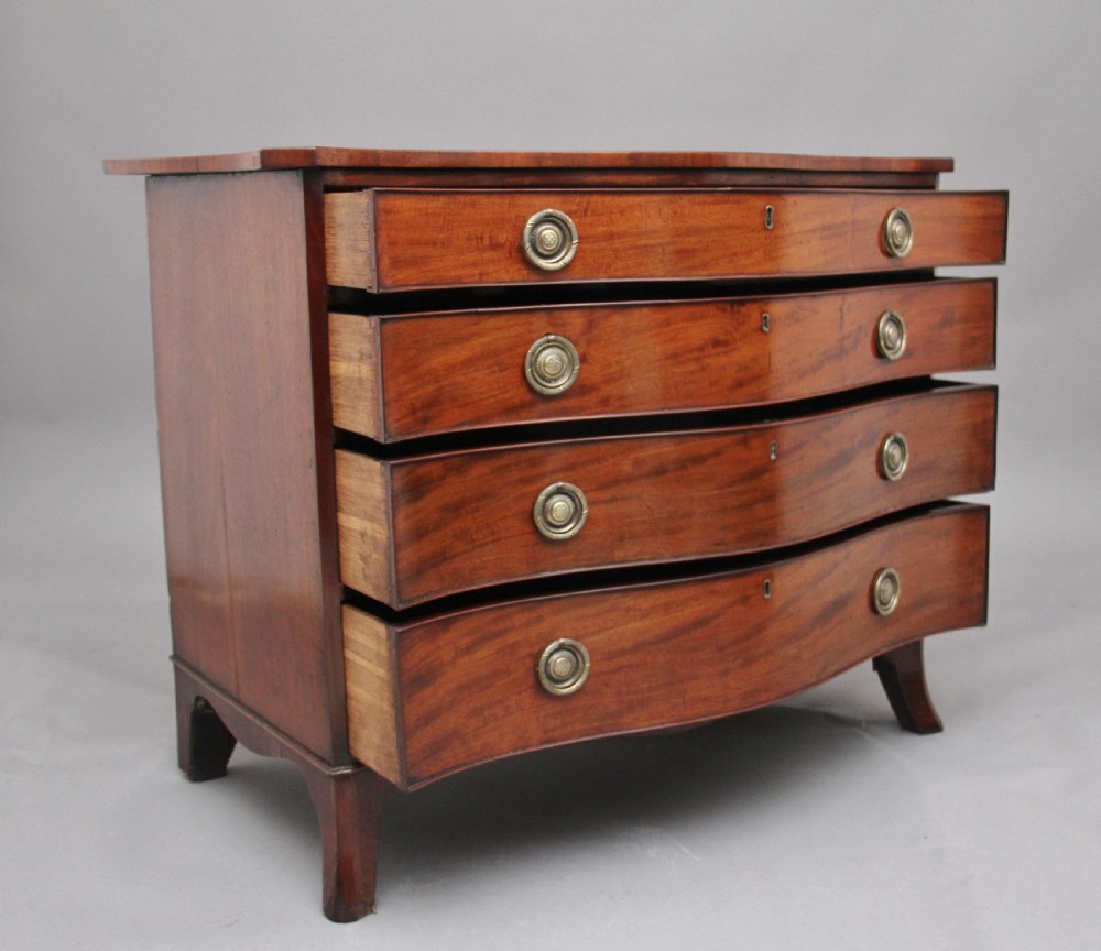 18th Century mahogany serpentine chest View III