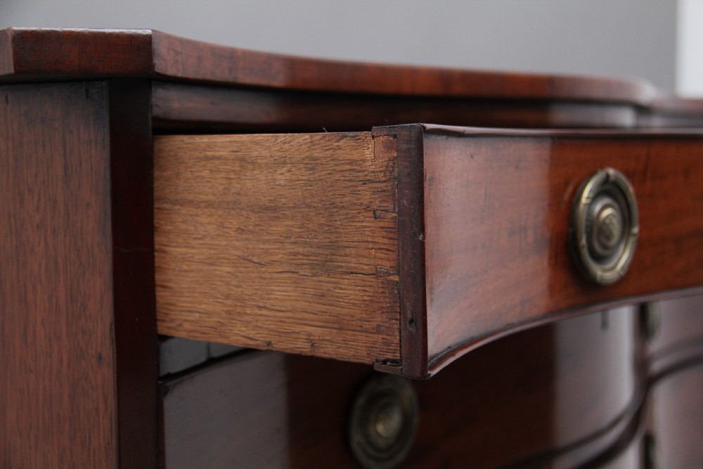 18th Century mahogany serpentine chest View IX