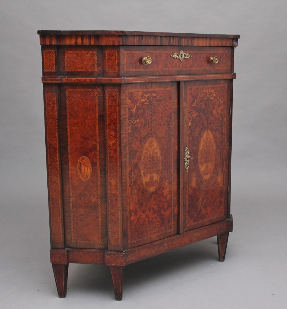 19th Century burr yew wood and inlaid corner cabinet View IV