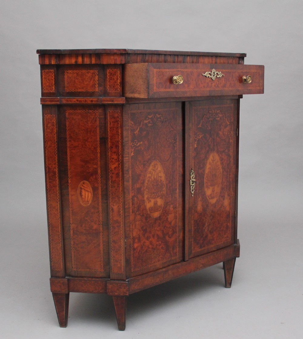 19th Century burr yew wood and inlaid corner cabinet View VI