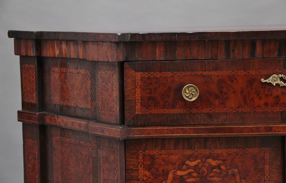 19th Century burr yew wood and inlaid corner cabinet View XII