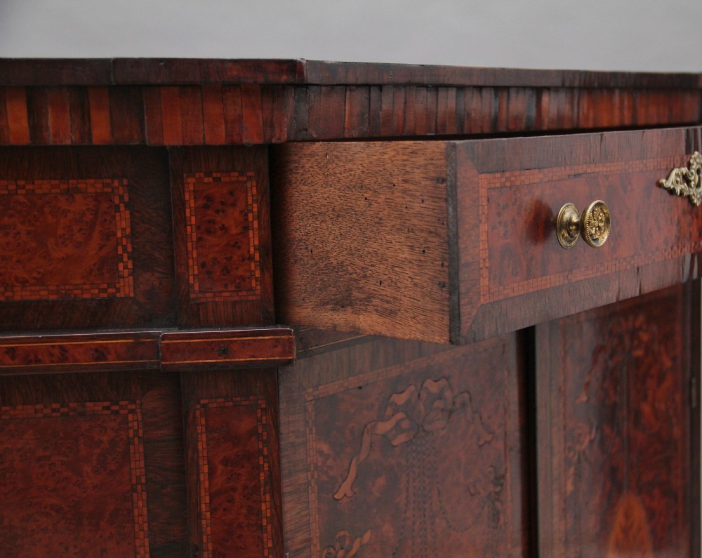 19th Century burr yew wood and inlaid corner cabinet View XIII