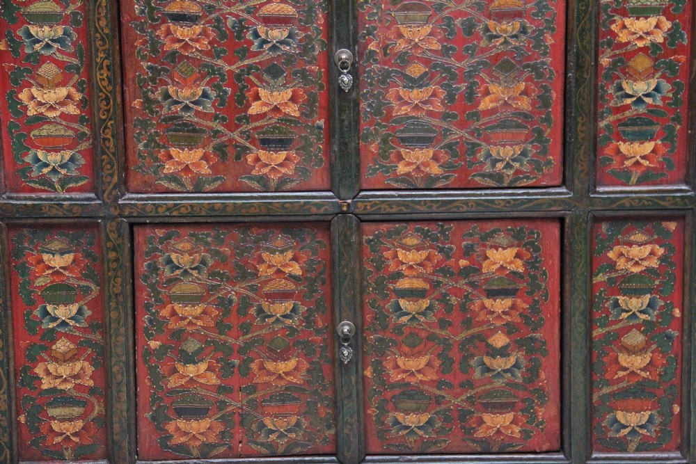 19th Century painted Tibetan side cabinet View IX