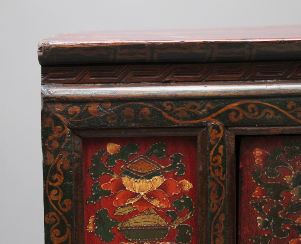 19th Century painted Tibetan side cabinet View X
