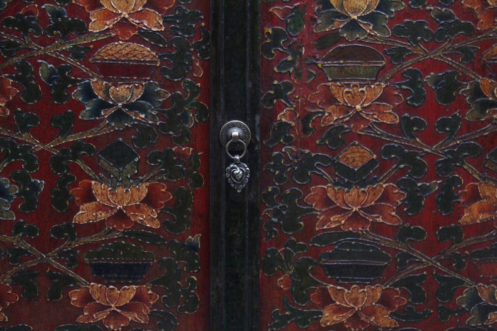 19th Century painted Tibetan side cabinet View XI