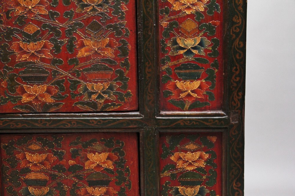 19th Century painted Tibetan side cabinet View XII