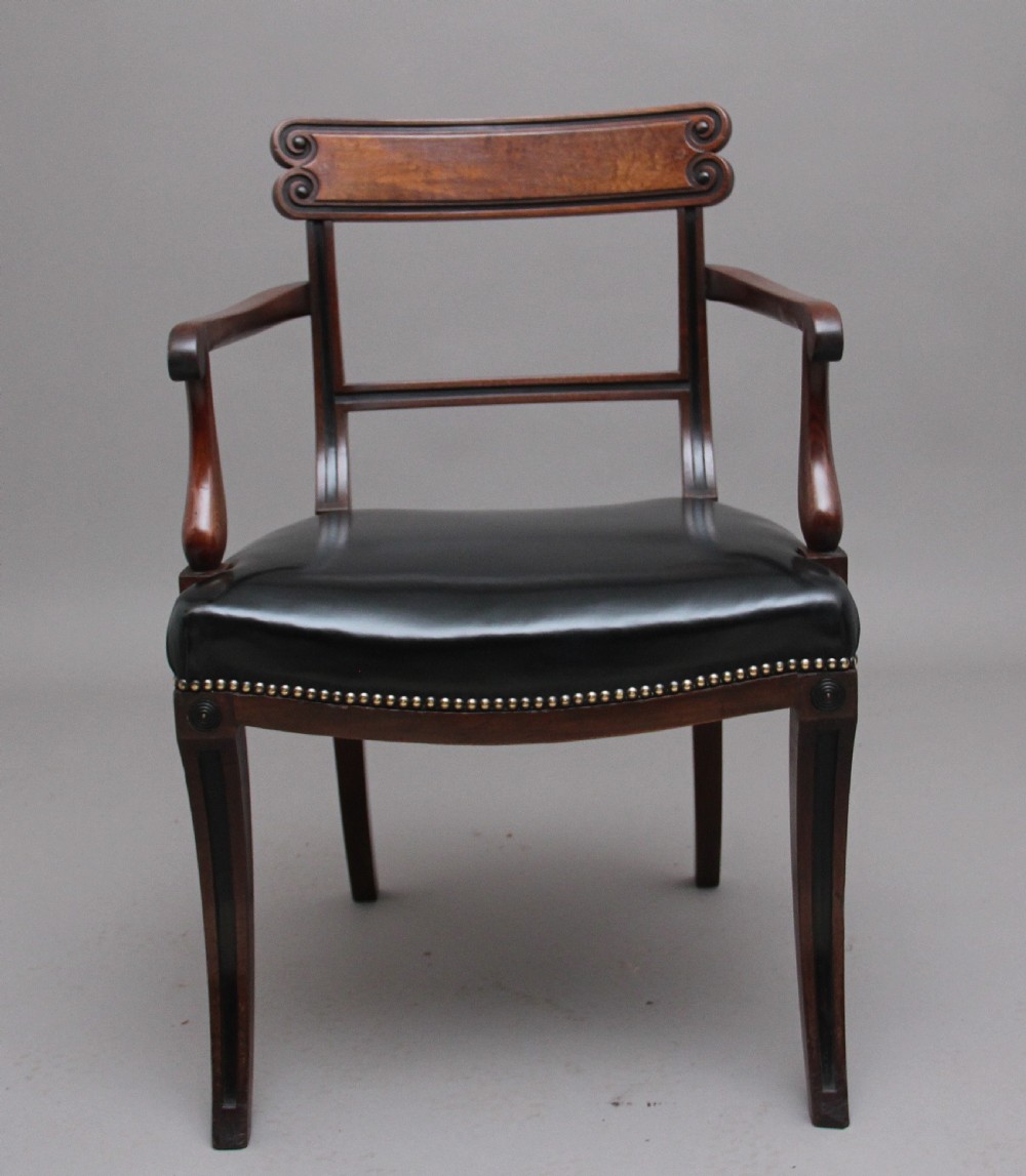 Early 19th Century mahogany and ebonised armchair View V