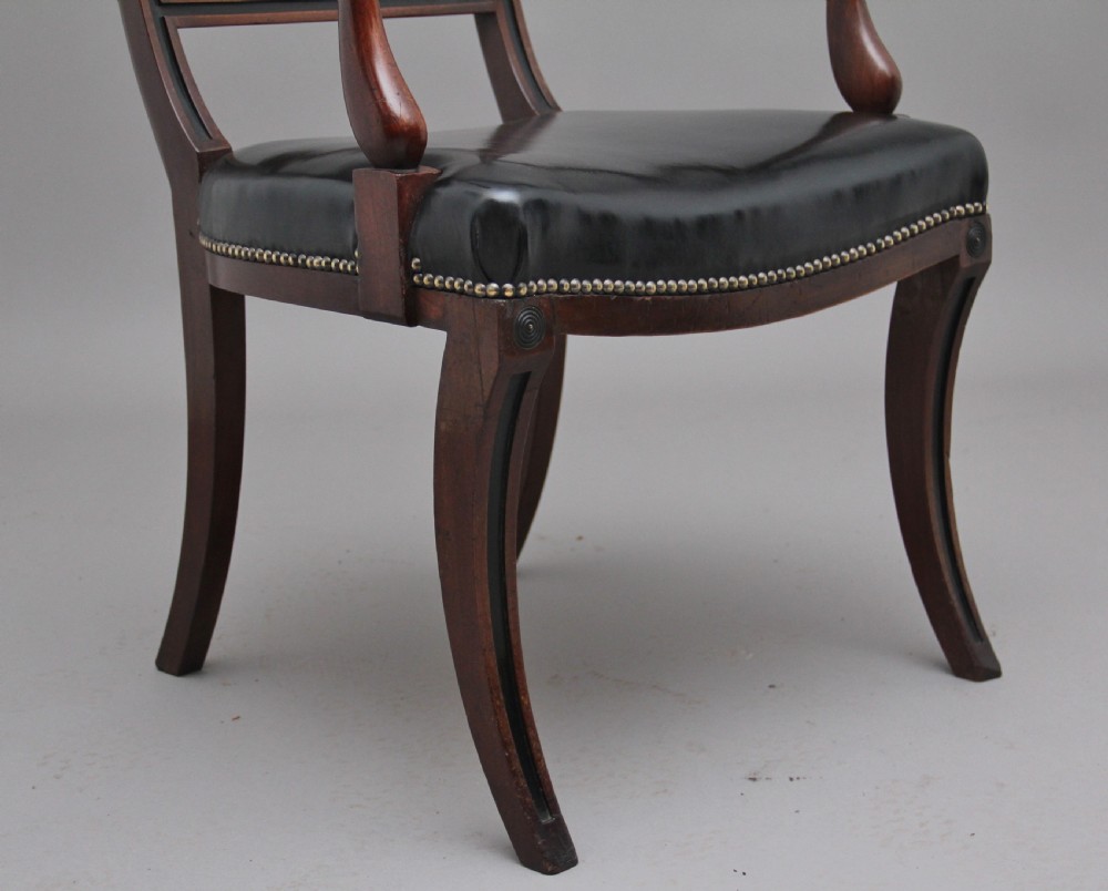 Early 19th Century mahogany and ebonised armchair View IX