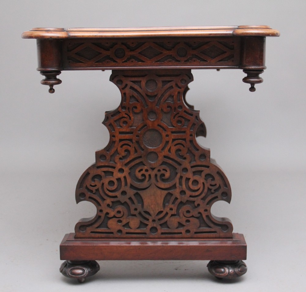 Superb quality 19th Century walnut library table View V