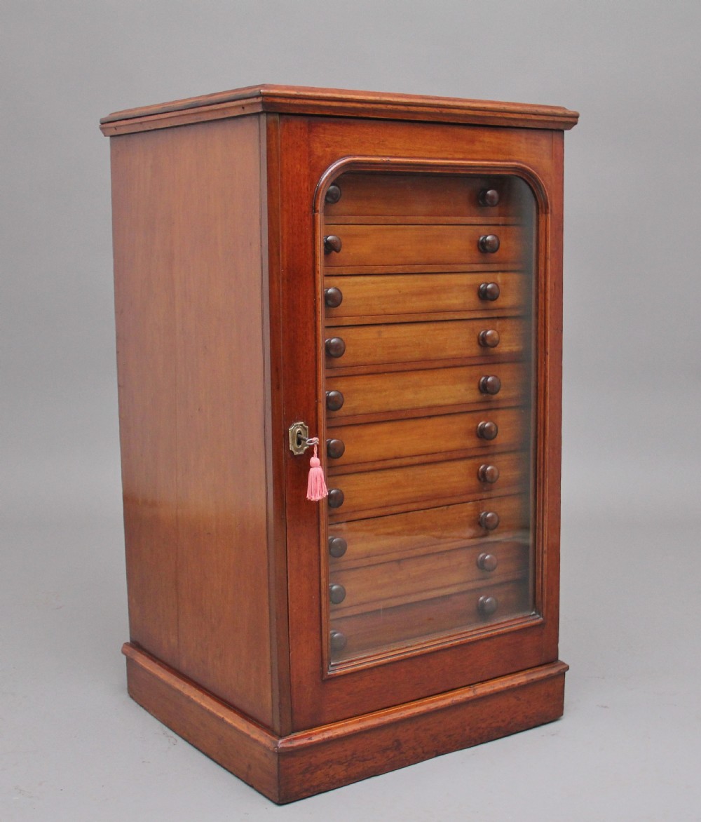19th Century mahogany collectors cabinet