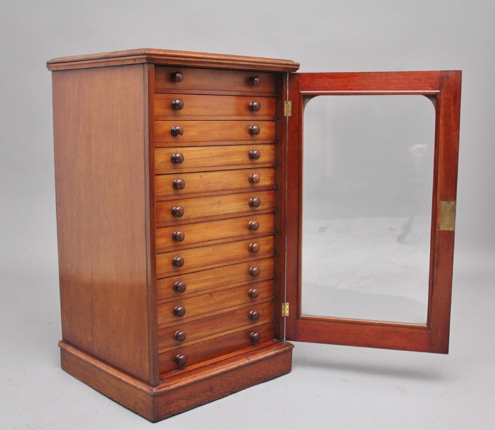 19th Century mahogany collectors cabinet View II