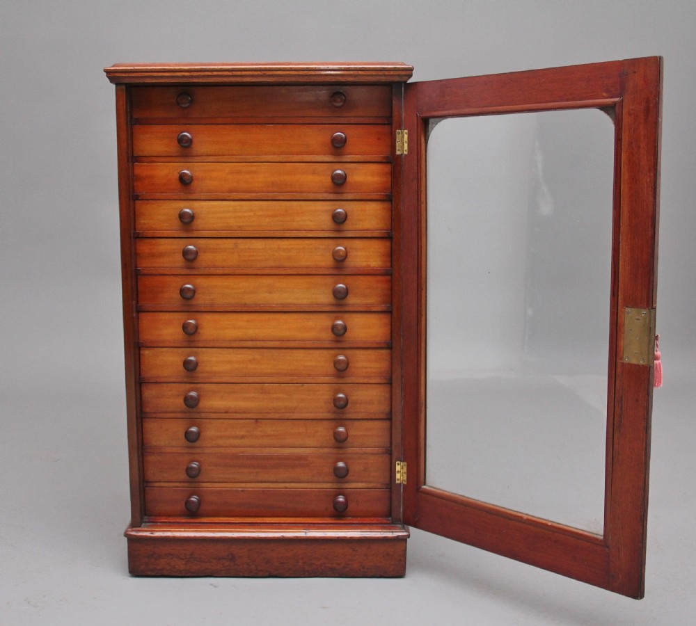 19th Century mahogany collectors cabinet View V