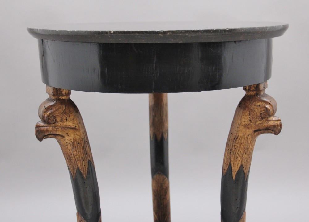 19th Century ebonised and gilt marble top occasional table View IV