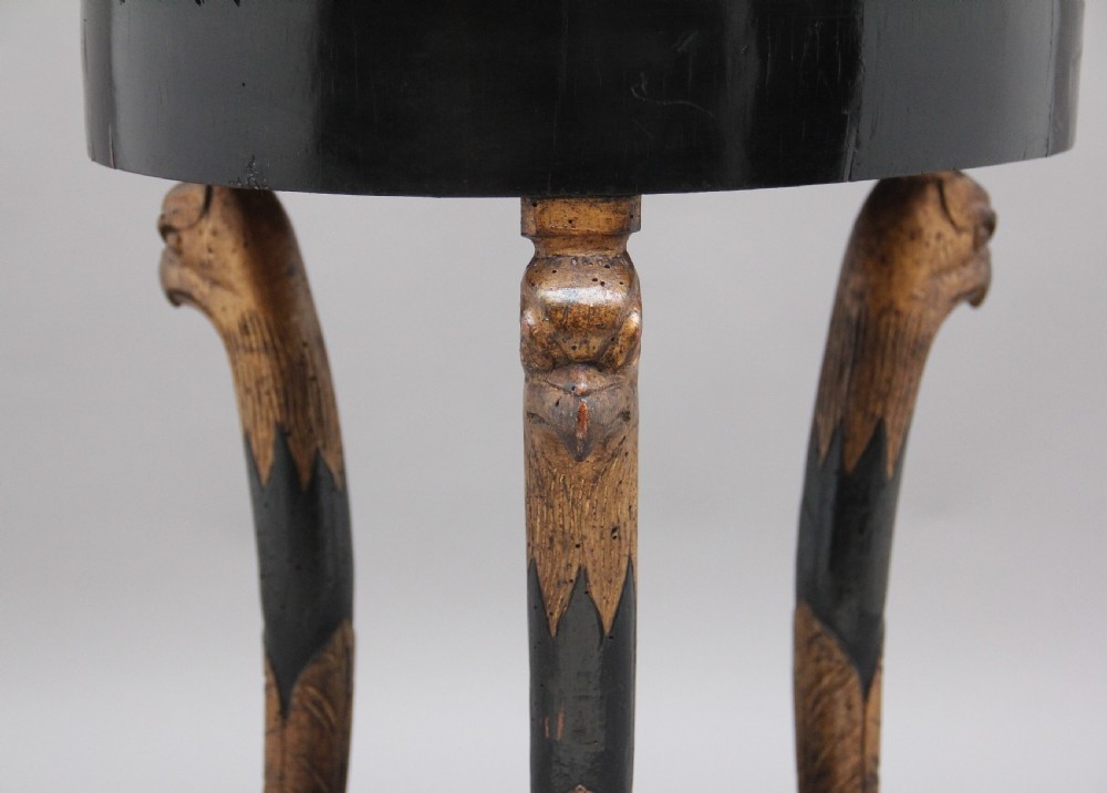 19th Century ebonised and gilt marble top occasional table View V