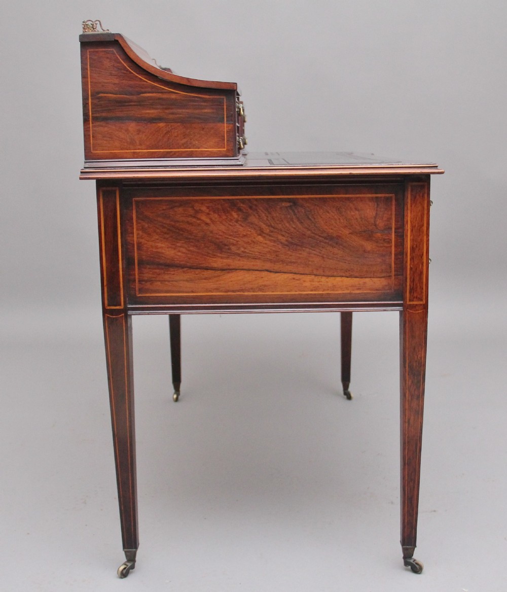 Early 20th Century rosewood and marquetry inlaid desk View XIV