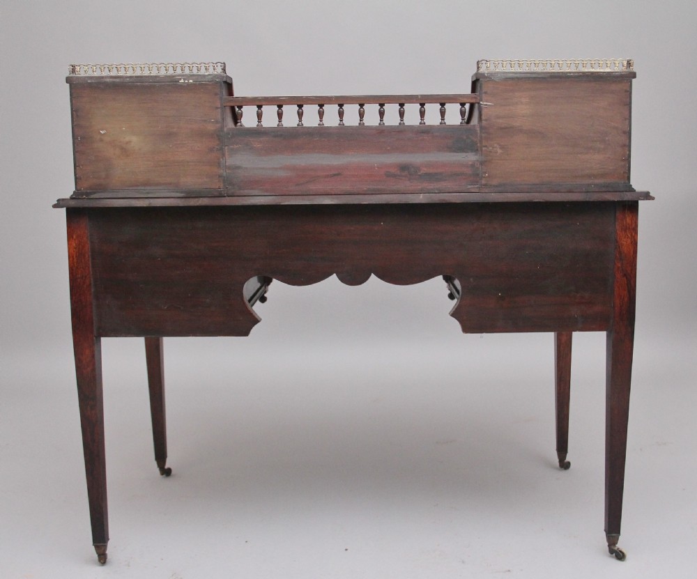 Early 20th Century rosewood and marquetry inlaid desk View XV