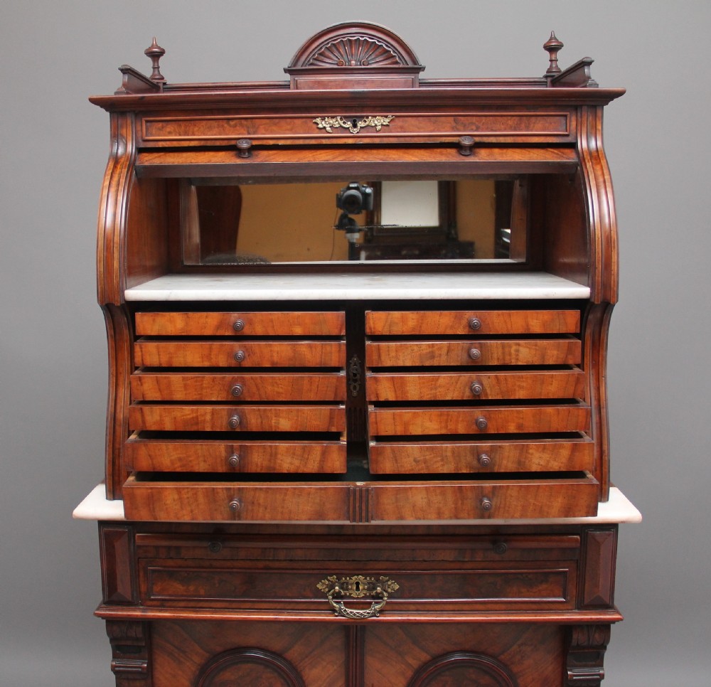 19th Century burr walnut dentist cabinet View VII