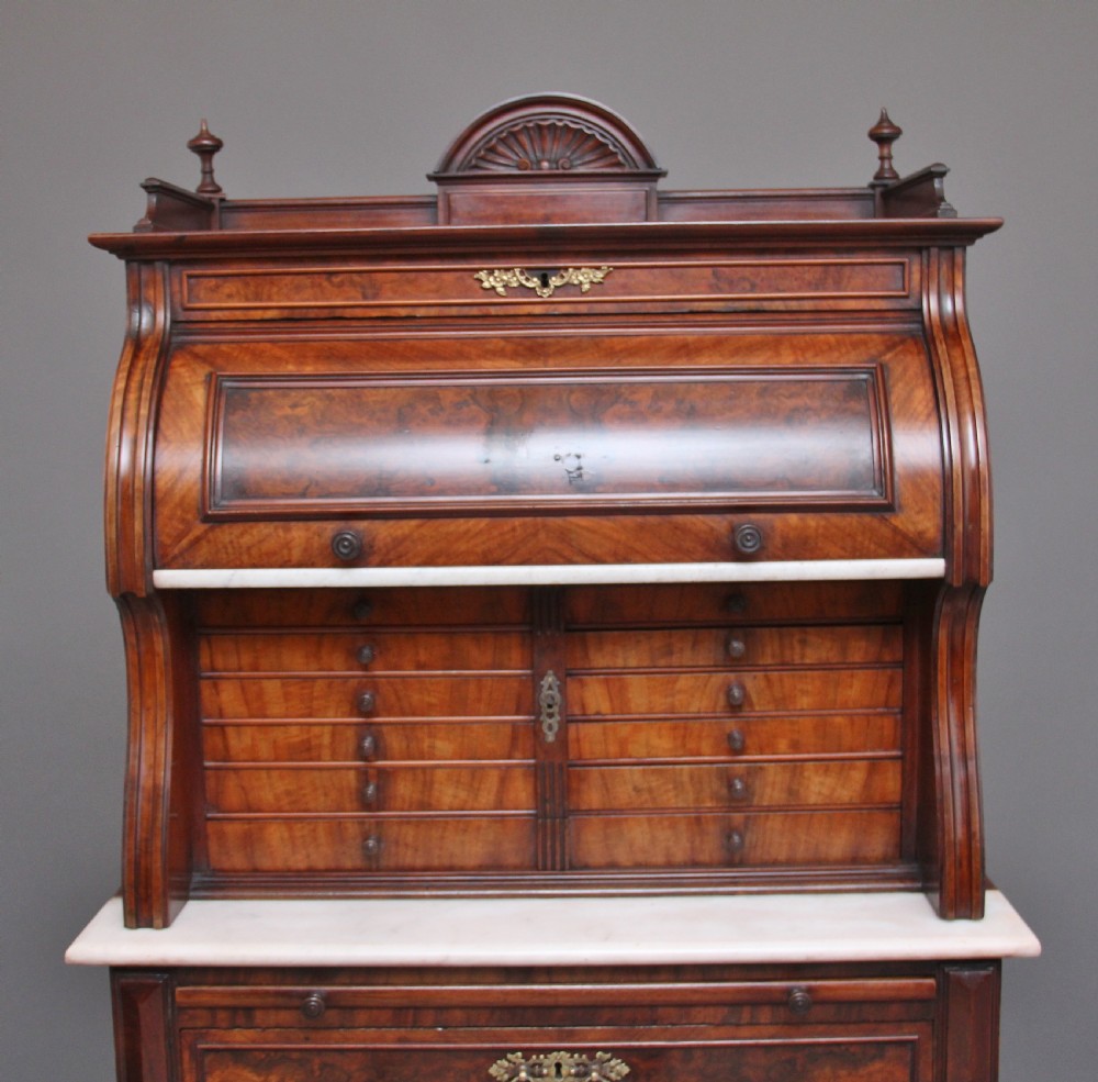19th Century burr walnut dentist cabinet View IX