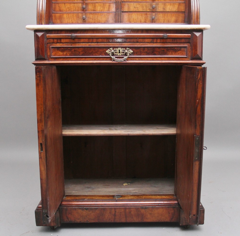 19th Century burr walnut dentist cabinet View XV