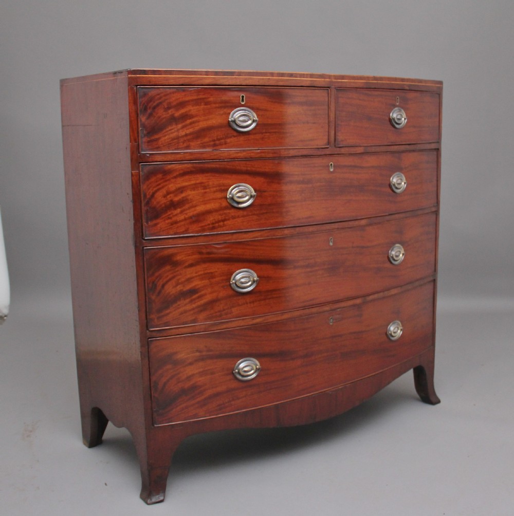 Early 19th Century mahogany bowfront chest View II