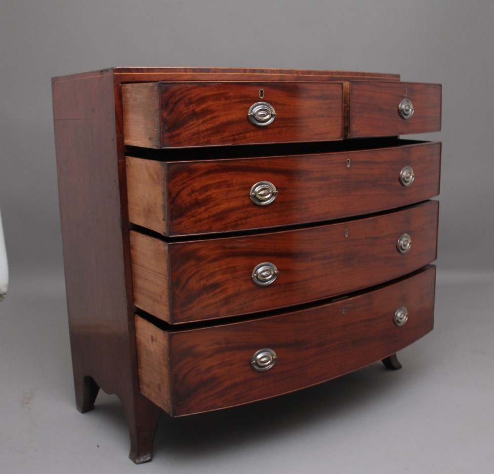Early 19th Century mahogany bowfront chest View III