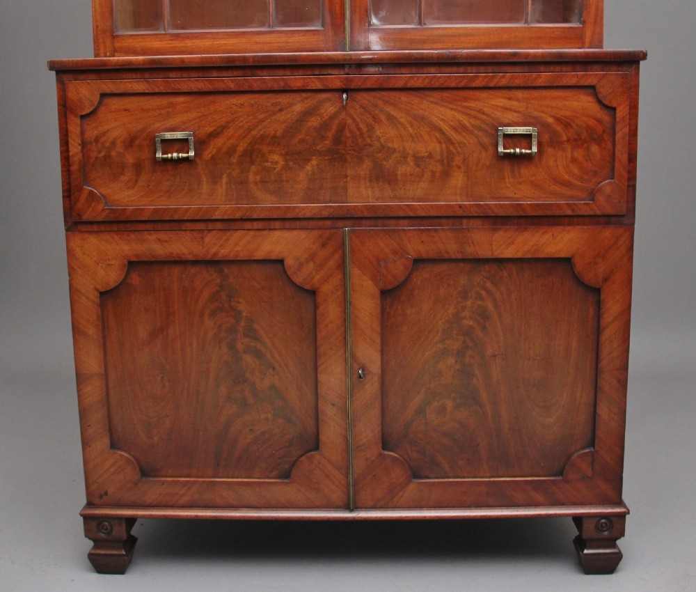 Early 19th Century flame mahogany secretaire bookcase View IX