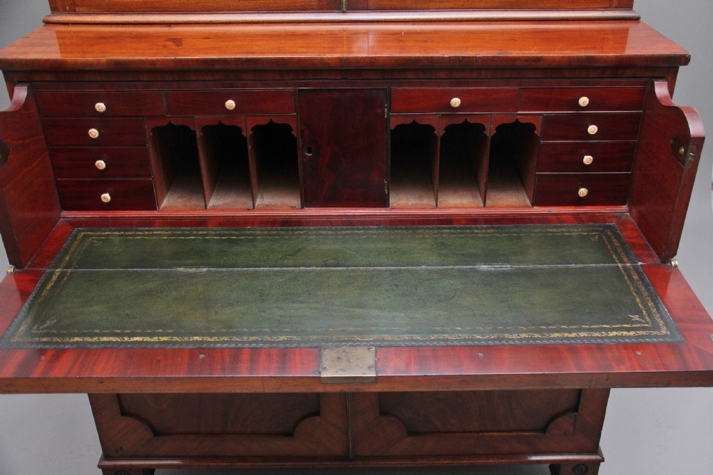 Early 19th Century flame mahogany secretaire bookcase View XIV