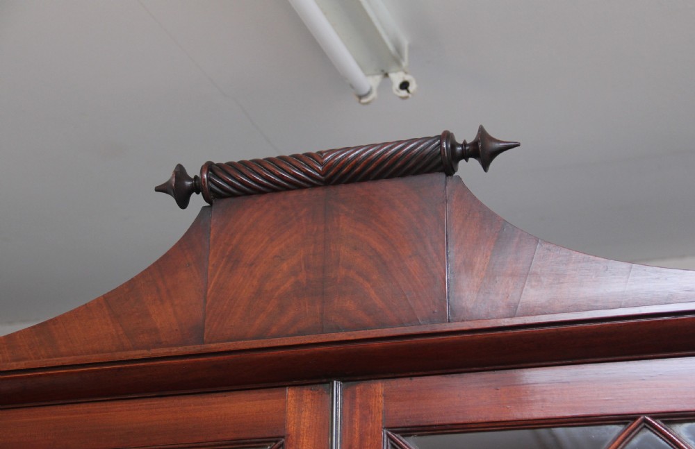 Early 19th Century flame mahogany secretaire bookcase View XVII