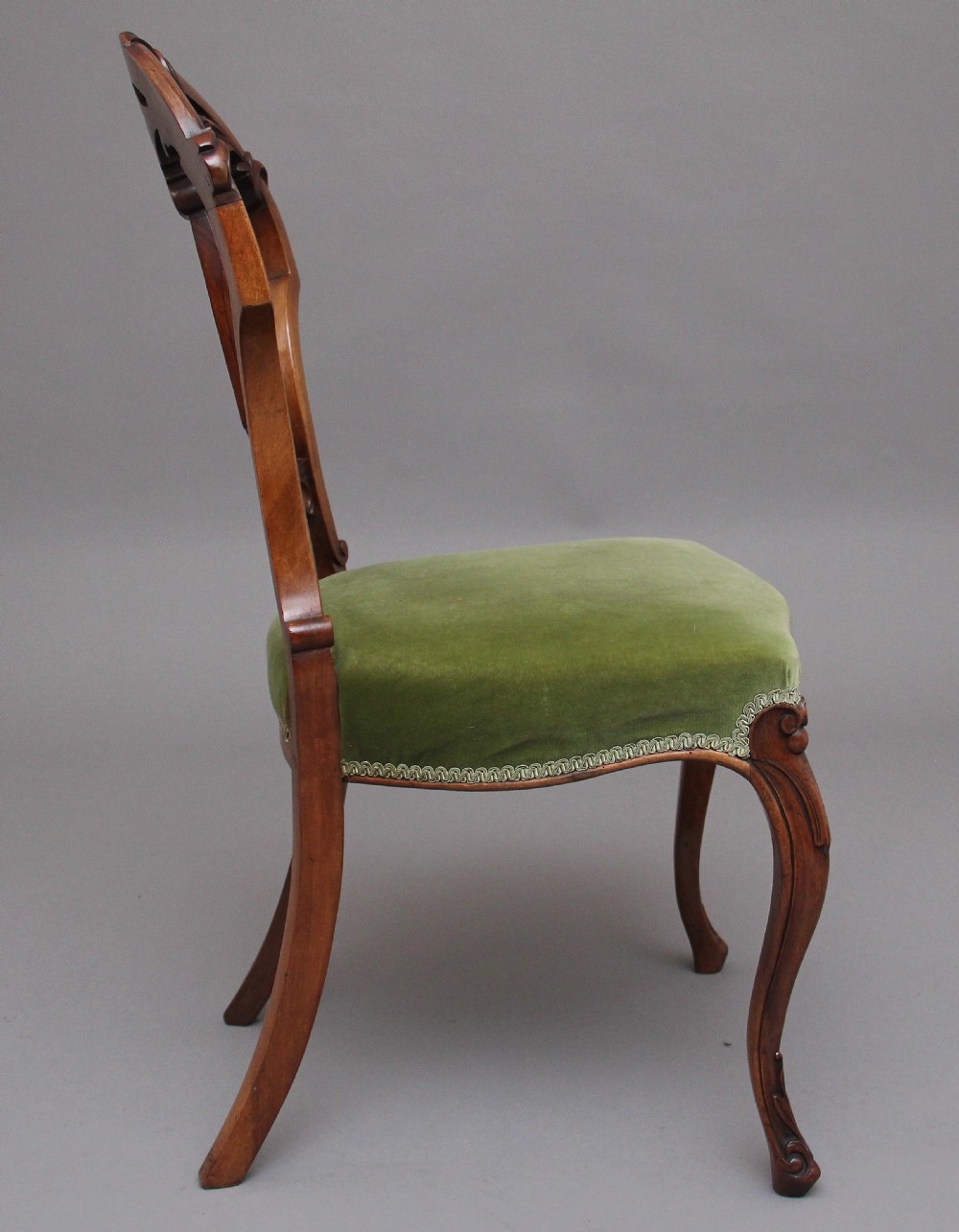 Set of four 19th Century walnut dining chairs View V