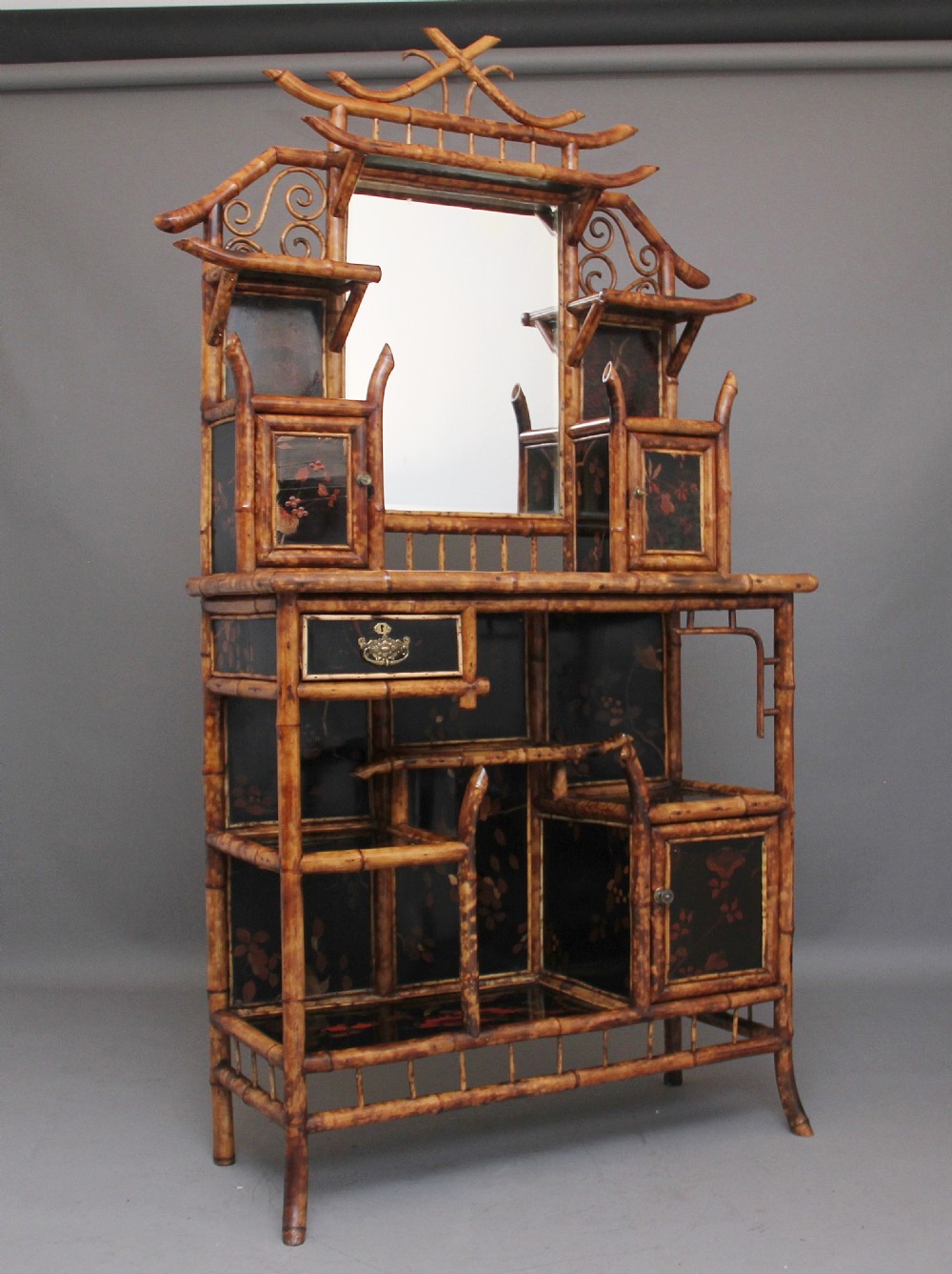 Impressive 19th Century bamboo cabinet
