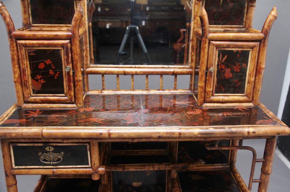 Impressive 19th Century bamboo cabinet View XI