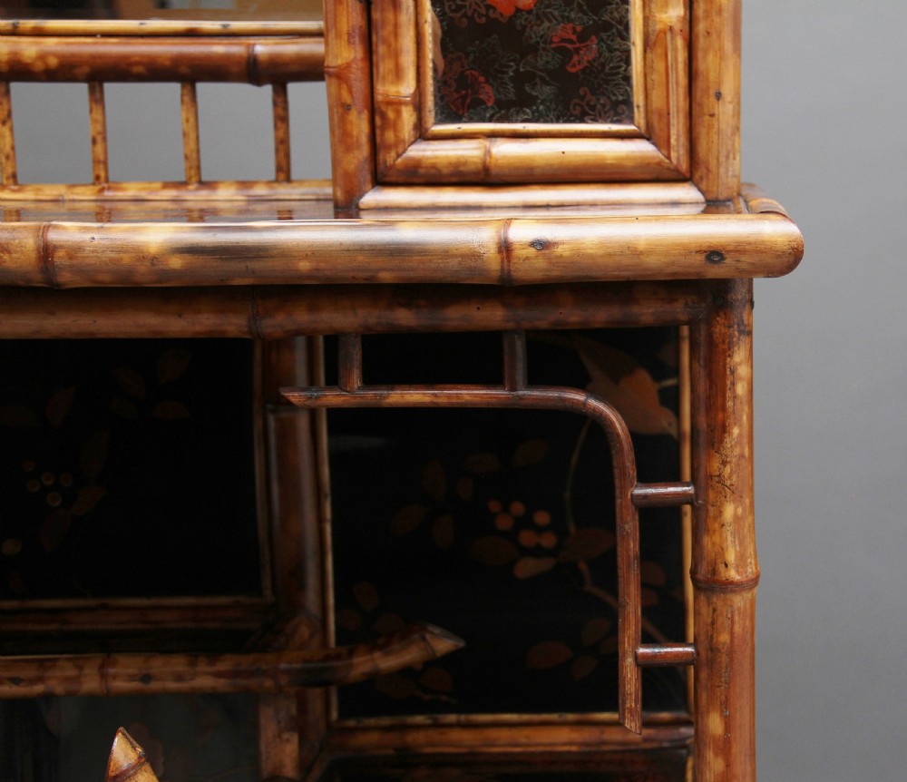 Impressive 19th Century bamboo cabinet View XVI