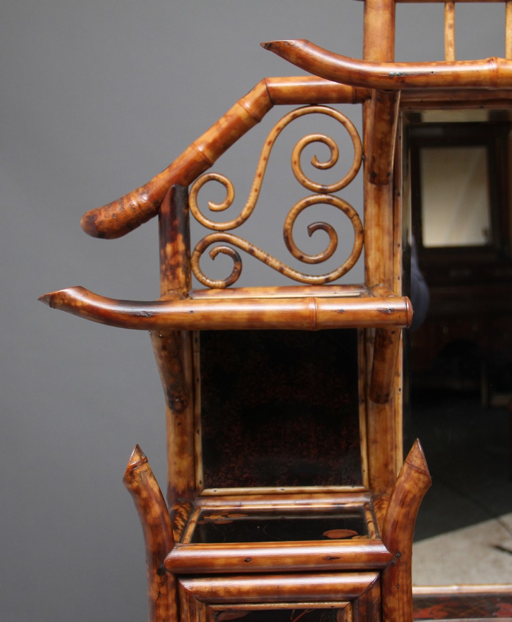 Impressive 19th Century bamboo cabinet View XX