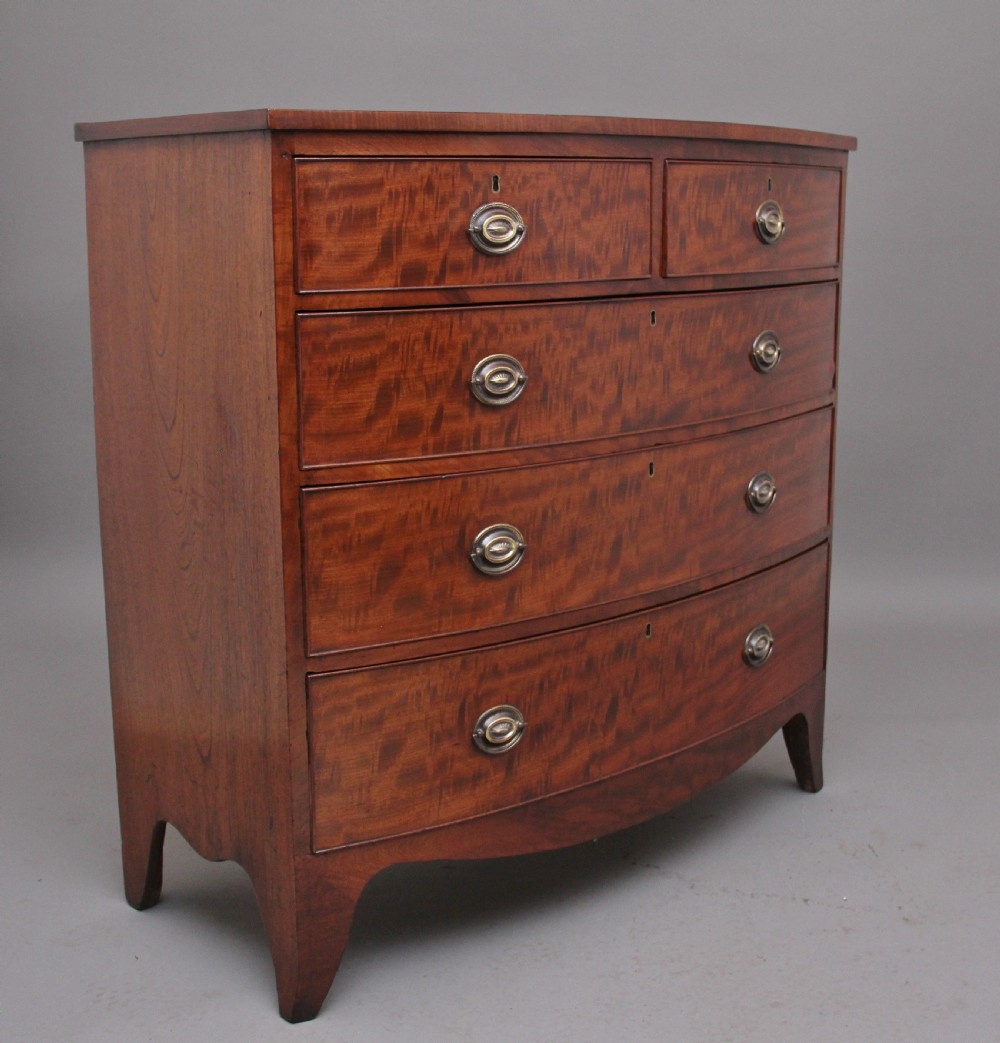 Early 19th Century mahogany bowfront chest View II