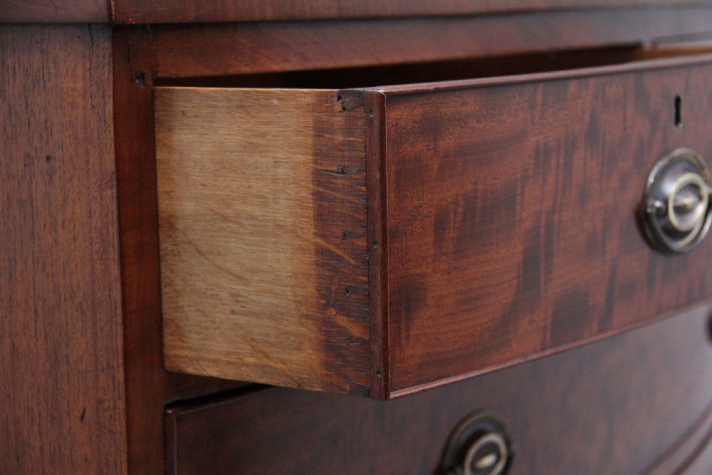 Early 19th Century mahogany bowfront chest View X