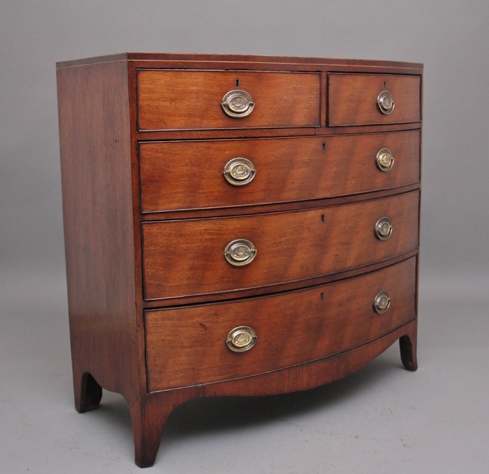 Early 19th Century mahogany bowfront chest View II