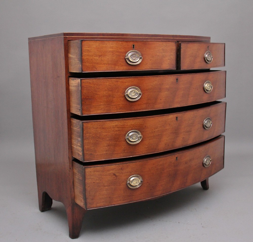 Early 19th Century mahogany bowfront chest View III