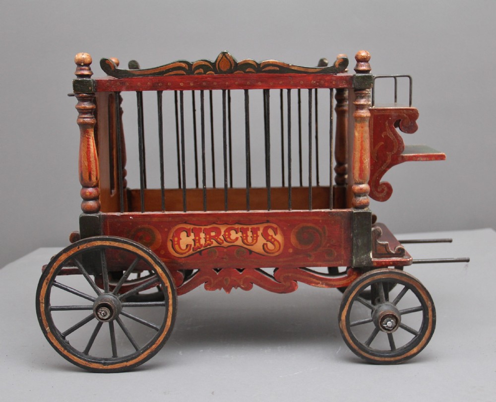 Early 20th Century model of a circus wagon View II