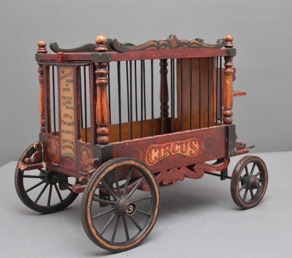 Early 20th Century model of a circus wagon View III