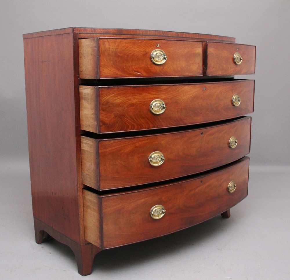 Early 19th Century mahogany bowfront chest View III